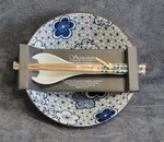 New Signature Housewares Floral Ceramic Ramen Bowl With Chopsticks & Spoon 42 Oz. Fixed Price $19.95.