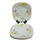 (4) Studio Nova French Tulips Floral Flowers 8.5" Lunch Plates CH007. Fixed Price $34.99.
