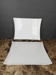 Set Of 2 Over And Back Freya White Square Platters Porcelain. Fixed Price $79.99.