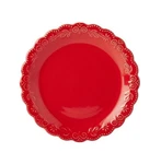 Set Of Three (3) Pioneer Woman Toni Red 8.5" Stoneware Salad Plates. Fixed Price $30.00.