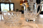 Rare Find Vintage Waterford Irish Crystal Lismore Creamer And 4" Sugar Dish. Fixed Price $125.00.