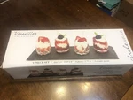 Circleware Versailles 9 Piece Set Slate Tray, 4 Glasses, And Ceramic Spoons. Fixed Price $14.95.