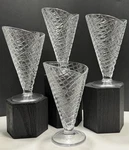 4 Vintage Bormioli Rocco Ice Cream Gelato Waffle Cone Dessert Sundae Glass Bowls. Fixed Price $29.99.