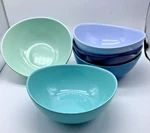 Sweese Curved Porcelain Soup Cereal Bowls Mixed Colors Blue/green, 6.5 Set. Fixed Price $32.99.