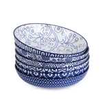 Selamica Porcelain 26 Ounce Pasta Bowls Set Of Oz, 6, Vintage Blue. Fixed Price $54.99.