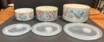 6 Pc Pioneer Woman Mazie Round Ceramic Nesting Bowls W/ Storage Lids Kitchen. Fixed Price $25.00.