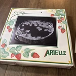 Vintage Crystal Clear Studios 16" Arielle Frosted Strawberry Serving Platter. Fixed Price $28.99.