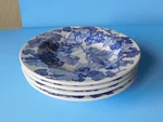 Set Of 4 Blue And White Windsor & Browne Soup Bowls With Vine Grapes. Fixed Price $18.97.