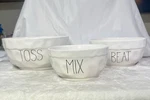 Rae Dunn Artisan Collection By Magenta 3-PIECE Nesting Mixing Bowls. Fixed Price $49.99.