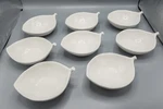 Damage- Michael Aram White Hosta Leaf Soup Cereal Salad Bowls Set Of 8-7 3/8". Fixed Price $90.00.