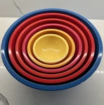 Zak Designs Crate & Barrel Set Of 6 Melamine Nesting Mixing Bowls. Fixed Price $67.98.