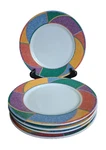 Misono Rhythm 8723 Salad Multicolor Plates Vintage Set Of 5. Fixed Price $40.00.