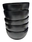 (5) Stoneware Cereal Soup Bowls Hearth & Hand W/ Magnolia Matte Black Set. Fixed Price $65.99.