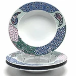 Studio Nova Soup Bowl Medley Rimmed Paisley Fine Porcelain China Y0284 3PC Set. Fixed Price $18.69.