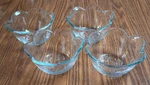 Set Of Four (4) Vintage Elegant Pfaltzgraff Glass Scalloped Flower Salad Bowls. Fixed Price $16.00.