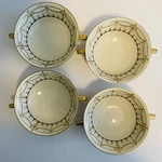 Set Of 4 Heinrich & Co Selb Bavaria HC951 Footed Cream Soup Bowls Double Handles. Fixed Price $59.99.