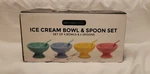 New In Box 8 Piece Servappetit Ice Cream Bowl & Spoon Set. Fixed Price $10.00.