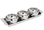 Classic Touch Small Snack Metal Beaded Relish Bowl 3.5" Set Of W/ Tray New Nib. Fixed Price $40.41.
