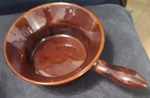 Vintage 8" Rubel 1028 Brown Pottery Serving Bowl Casserole Dish W/handle Usa. Fixed Price $11.00.