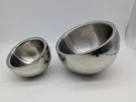 CB2 Crate & Barrel Stainless Steel Snack Bowl Set Double Wall Angled 7" 4". Fixed Price $35.00.