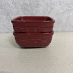 Longaberger Pottery Woven Traditions Square Cereal Bowl Set Of 2 Paprika 5. Fixed Price $24.95.