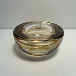 Hand Blown Artland Amber Swirl Glass Trinket Bowl. Fixed Price $18.00.
