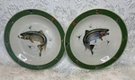Set Of 2 Jq Outdoors By River's Edge RGP1 Rood & Reel Fish Salad Plate. Fixed Price $39.99.