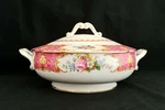 Royal Albert Lady Carlyle England Bone China Covered Vegetable Serving Bowl. Fixed Price $175.00.