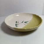 Miya Japan Dish Bowl Bamboo Design Hand Painted 1990S 8.25" X 1.5". Fixed Price $15.00.
