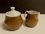 Vintage Brown Sugar Dish And Creamer H899 Japan Ceramic Guild Esperanto. Fixed Price $18.50.