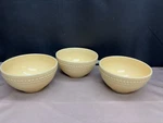 Matceramica "yellow" M2A20 Portugal Set Of 3 Soup Cereal Bowls 6 1/2". Fixed Price $39.99.