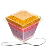 Dlux 100 2OZ Square Mini Dessert Cups Spoons And Lids Clear Plastic Parfait. Fixed Price $31.20.