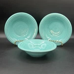 Fiesta Ware Homer Laughlin Turquoise Blue Cereal Dessert Bowls Usa Set Of 3. Fixed Price $24.00.