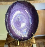 Vietri Viva Baroque 16" Purple Glass Serving Bowl W/ Gold Rim. Free Shipping. Fixed Price $88.00.