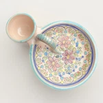 Vintage Sevilla Cruz Pottery Olive Serving Dish Spanish Mojolica Floral Spain. Fixed Price $19.99.