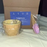 Vintage Avon Sweet Scoops Ice Cream Cone Set- 4 & Matching Spoons. Fixed Price $29.99.