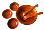Mountain Woods Salad Set: 1 Serving Bowl, 3 Individual Bowls & 2 Spoons. Fixed Price $34.95.