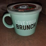 Boston Warehouse Microwavable 24OZ Turquoise Souper Mug Bowl Love You Brunch X. Fixed Price $14.00.