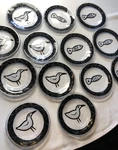 Kosta Boda Vntg 13 Piece Set Of Bird & Fish Glass Dessert Salad Plates, New Rare. Fixed Price $169.95.