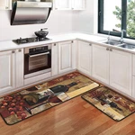 Wine Kitchen Rugs And Mats 2 Pcs , Non Skid Washable Absorbent Microfiber. Fixed Price $33.95.