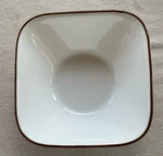 Corelle Discont'd Twilight Grove Single Square 6 1/4" Soup/cereal Bowl Brown Rim. Fixed Price $5.00.