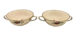 Lenox Rose Soup Bowl Flat Cream Pink Floral Gold Rim Vintage Handles Set Of 2. Fixed Price $29.99.