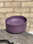 Set Of Mainstays Plastic 42OZ Dinner Bowls Round Interwoven Etched Purple. Fixed Price $14.95.