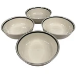 Gibson Housewares Bowl Black Stripe Band Ring Rim Stoneware - Set Of 4. Fixed Price $19.99.