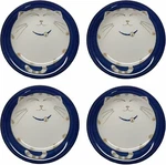 Pack Blue Round Porcelain 7.75 Inch Plate Maneki Neko Cat Made Japan 2565X4. Fixed Price $44.50.