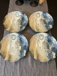 Intesa Home IHM4 9.25" Porcelain Pasta Soup Bowl Copper Blue Abstract - Set Of. Fixed Price $104.95.