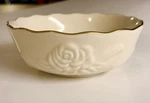 Lovely Lenox Candy Snack Bowl Rose Blossom Ivory 24K Gold Trim 3-SET New Boxed. Fixed Price $33.00.