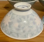 Set Of 6 Blue Floral Porcelain Rice Bowls Asian Marked Hand Painted Style. Fixed Price $38.00.