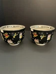 Yokohama Studio Miyabi Hand Painted Noodle Rice Bowl 5 Black Lucky Cat Set Of 2. Fixed Price $28.00.
