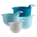 4 Piece Nesting Plastic Mixing Bowl Set With Pour Spouts Handles,. Fixed Price $9.20.